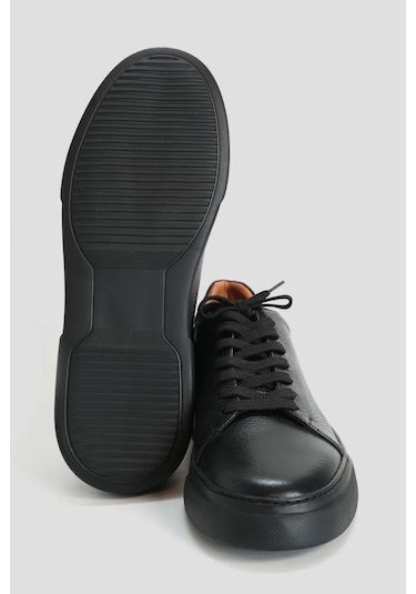 Lufian Tommy Siyah Erkek Deri Sneaker Ayakkabı Siyah