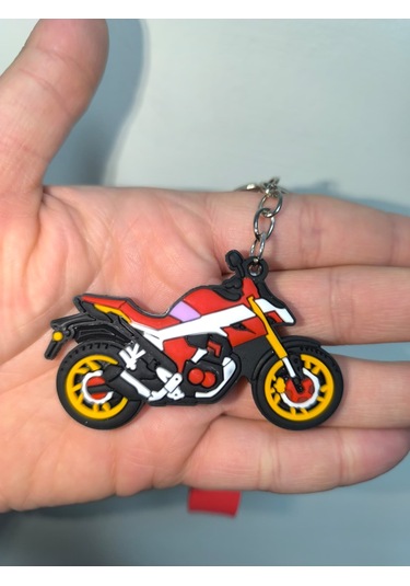 Silikon Kaliteli Motosiklet Anahtarlığı Esnek, Dayanıklı Ve Şık Tasarım Kırmızı