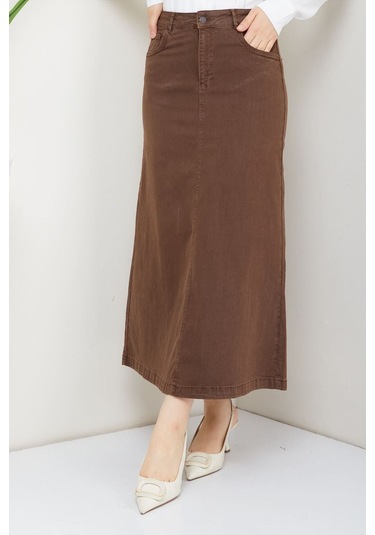 Ara Boy Likralı Gabardin Etek Kahverengi