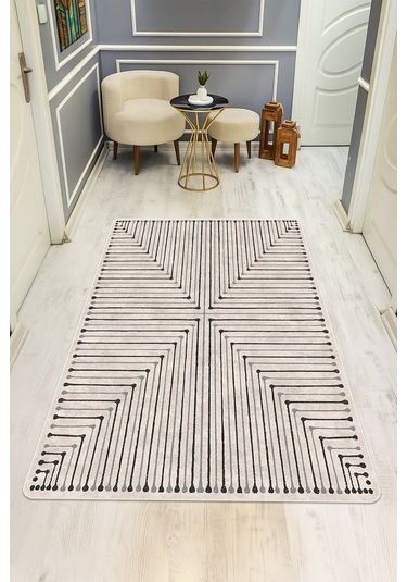 Modern Dijital Baskı Kaymaz Taban Halı H1139 Renkli