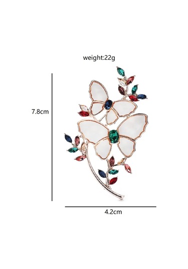 Wuli & Bebek Beyaz Kelebek Broş Kadınlar Için Unisex 3-color Güzel Kalmak White Beyaz