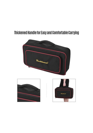 Geeksen Taşınabilir El Çantası Aşınmaya Dayanıklı Kalın Kumaş Pedal Tahtası Taşıma Çantası Büyük Boy Gitar P Siyah