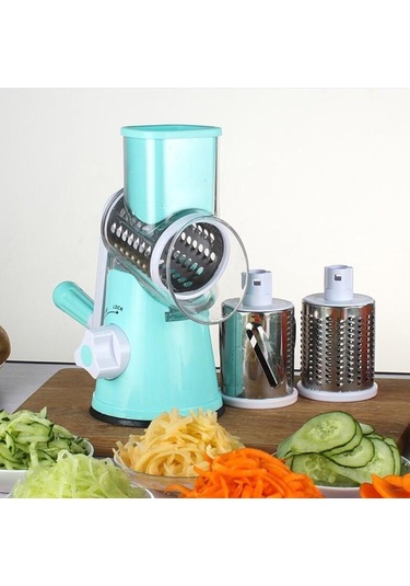 Yeşil Sebze Kesici Yuvarlak Mandoline Patates Havuç Rende Dilimleme Paslanmaz Çelik Çok Fonksiyonlu Kıyıcı Bıçaklar Mutfak Aksesuarları