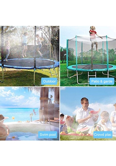 Vkemall Bahçe Trampoline Sulama Sistemi - 12 Metre Pvc - Turuncu Renkli Sprey Aleti