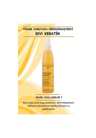 Byphasse Kuru Saçlara Özel Keratin İçerikli Yüksek Koruyucu ve Pürüzsüzleştirici Saç Kremi 250 ML