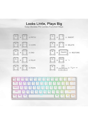 Redragon K530 Draconic Red Switch %60 Compact Kablosuz RGB Mekanik Oyuncu Klavye