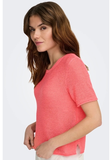 Only Kadın Onlsunny Kısa Kollu Triko Bluz 15254282 Sugar Coral Sugar Coral