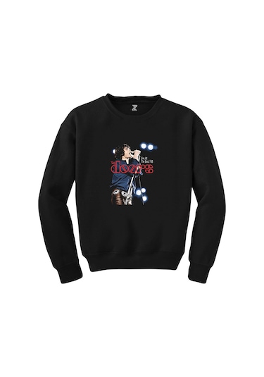 The Doors in Concert Konser Siyah Sweatshirt Beyaz