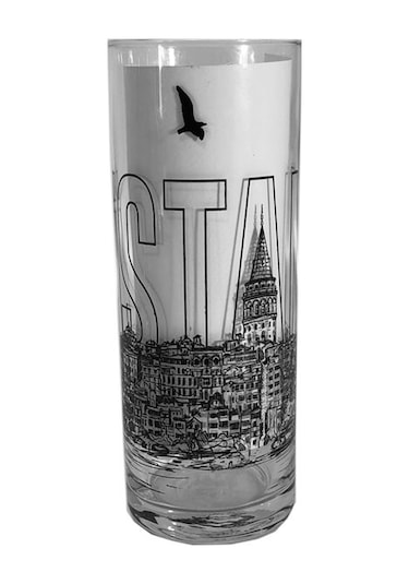 İstanbul Silüet Ve İstanbul Yazılı Rakı Bardağı 2veaposli Cam