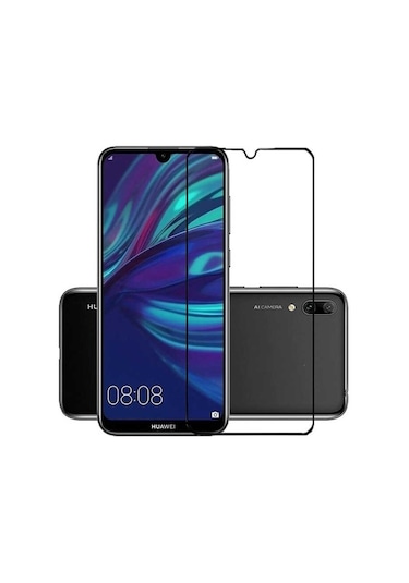 Huawei Y7 Prime 2019 Tam Kaplayan Tamperli Cam Kavisli Tam Korumalı Davin 5d