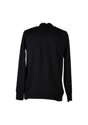 Trender Yarım Fermuarlı Siyah Erkek Kazak Alp01 Siyah