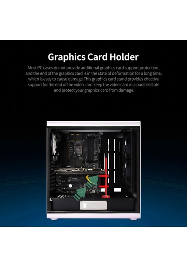 Wezone Alüminyum Dikey Ekran Kartı Tutucu Gm962 - Çift Pivotlu Ekran Kartı Sabitleyici, Soğutucu Konfigürasyonu İçin Siyah Stant