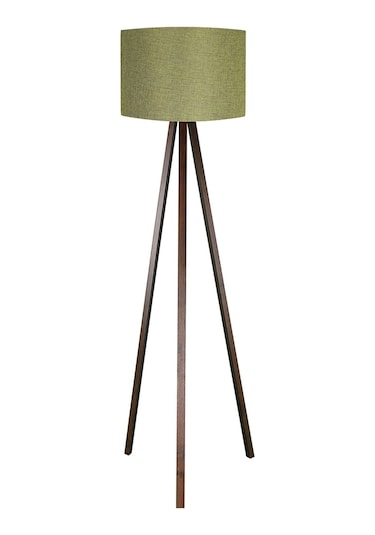 Yeşil Yuvarlak Başlık Kahve Mdf Ayak Lambader Ly531