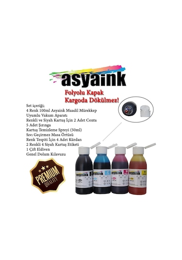 Hp 300 / Hp 300xl Uyumlu 4x100ml Uyumlu Kartuş Dolum Seti