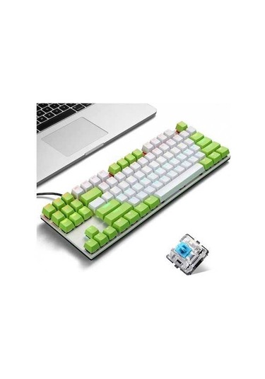 Dancemonkey İblancod K87 87 Tuşlu Mekanik Klavye - Metal Panel, Tek Renk Tuşlar, 20 Işık Efekti Mavi Switch