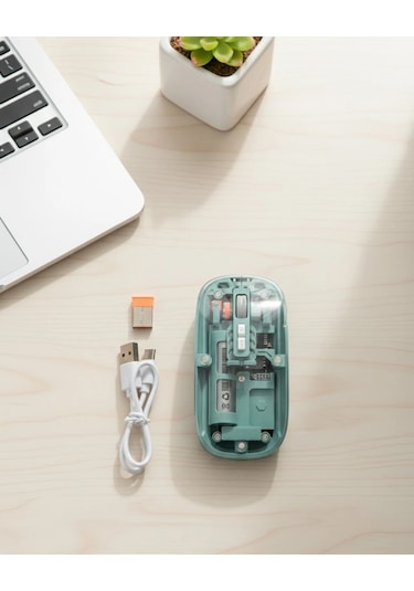 Bluetooth 2.4g Usb Destekli Pilli Kablosuz Şeffaf Mouse 77954244