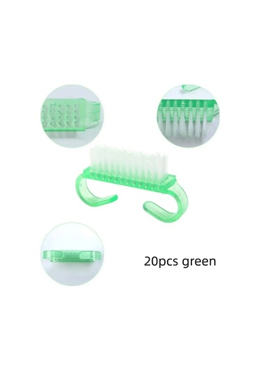 10/20/50/100 Adet Kolu Kavrama Tırnak Fırçası Tırnak Fırçalama Temizleme Tırnak Fırçaları Temizleyici Tırnak Scrubber Toplu Erkekler Kadınlar İçin Gümüş