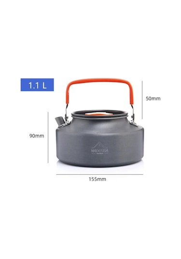 Padalink 1.1 Litre Hafif Alüminyum Kamp Çaydanlığı, Doğa Yürüyüşü Ve Piknik İçin Taşınabilir Çaydanlık Gümüş