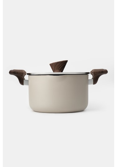 Krem Titanium Kaplama 22 Cm Makarna Tenceresi Krem