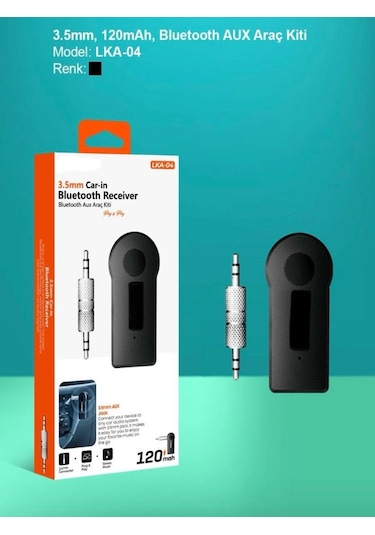 3.5mm 120mah Bluetooth Kablosuz Aux Araç Kiti Ses Hoparlör Univer