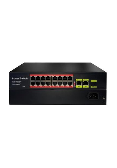 URANIUM POE-1621SFP-200W 16 PORT 10/100+2XGIGABIT RJ45+1XSFP UPLINK POE RACKMOUNT SWITCH (REALTEK CHIPSET)
