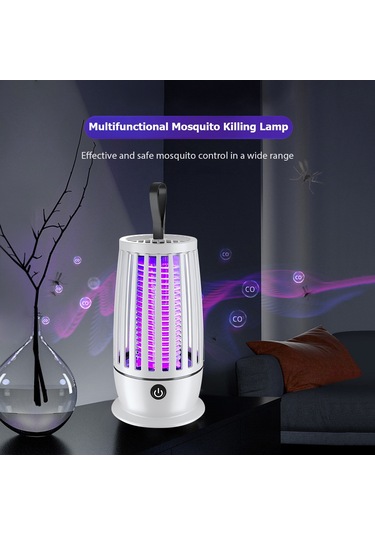 Teltree Usb Şarjlı Taşınabilir Led Sivrisinek Öldürücü Ve Gece Lambası, Dahili Lityum Pil, Beyaz Renk Beyaz
