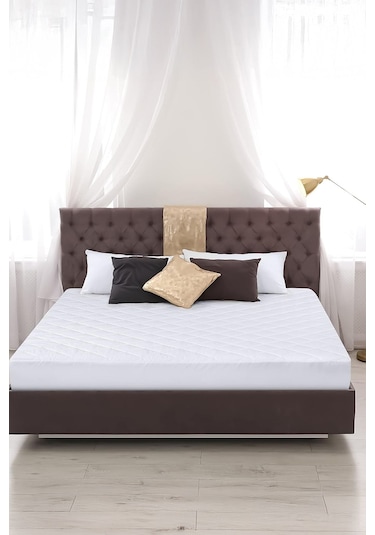 %100 Mikrofiber Kapitone Yatak Koruyucu Alez Full Kenar Çarşaf Fitted Tek Çift Battal Bebek Beyaz