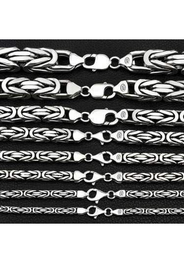 Gümüş Kral Zincir - 6 Mm Köşeli (547555366)