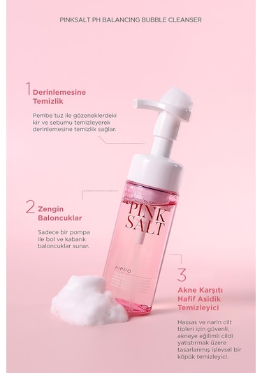 Aippo Pinksalt Ph Balancing Bubble Cleanser 155 ML
