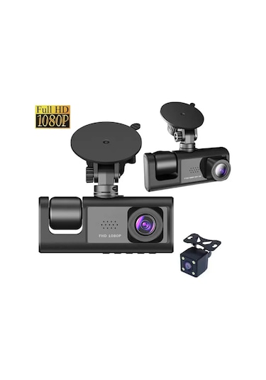 Araç Araba Kamerasi Black Box Traffic Recorder 3 Kameralı 5256