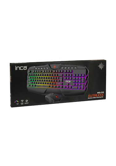 Inca IKG-310 Ruthless Gökkuşağı Işıklı Kablolu Q Klavye Mouse Set