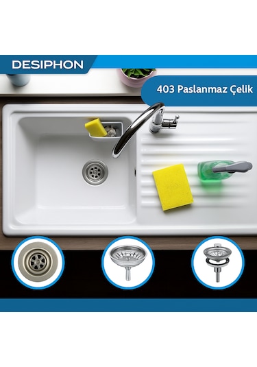 2 Adet Çöpmak 8 Cm Paslanmaz Çelik Lavabo Evye Gider Süzgeci Sif