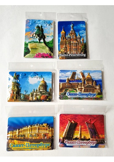 Magnitura.ru St. Petersburg Hatıra Mıknatıs Seti 6 Parça 419909259