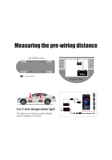 Teltree Rgb Arazi Aracı Tabanca Lambaları - 4 Lü Set, 24 Tuşlu Kumanda Ve App Bt Kontrol, 16 Milyon Renk, Yüksek Parlaklık 5050 Led