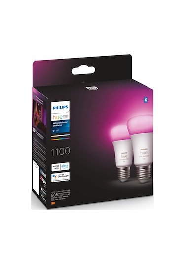 Philips HueWCA 9-75W E27 Renkli Akıllı Ampul 2'li Ekopaket
