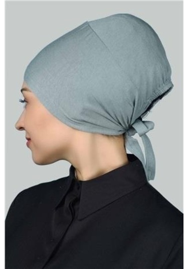 Kadın Pratik Dikişsiz Bağcıklı Kaymayan Tesettür Penye Bone Koyu Firuze Yeşil