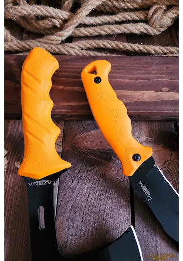 Outdoor Balta Bıçak 2li Set Kamp Baltası Bıçağı Nacak Budama Baltası