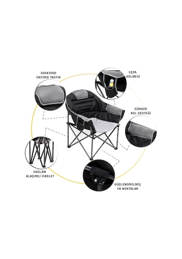Funky Chaırs Moon Xxl Kamp Koltuğu Siyah