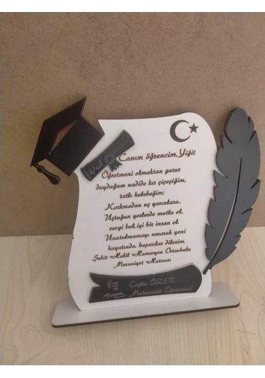 Mezuniyet Hatırası Plaket Kişiye Özel İsim Yazılı Gönderilecekt