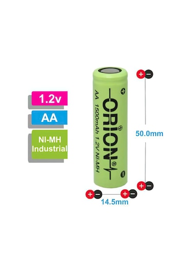 Orion 1500 mAh 1.2 V AA Ni-MH Industrial Şarj Edilebilir Kalem Pil