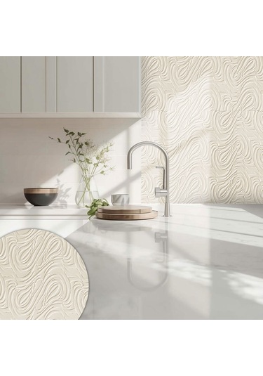 Tink 3d Duvar Paneli Boyanabilir Dekota 60x60 Cm Dalga Desenli 4 Adet