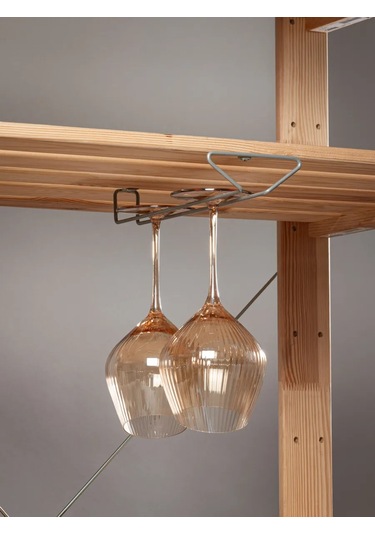 İlwi Duvara Monte Askılı Bardağınız Ve Flüt Bardak Askısı, Askı Aparatlı 430654594 Gri