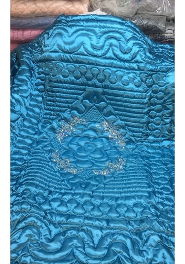 El Yapımı Çift Kişilik Pamuklu Yorgan Mavi 195 x 215 CM Mavi