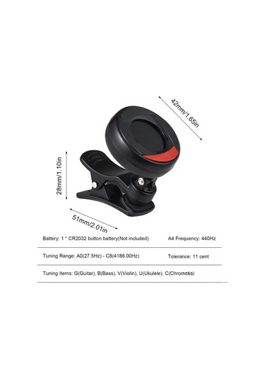 Konesam Rowin Lt-21 Klip Tipi Renkli Ekran Akortör - Gitar, Bas, Keman, Ukulele İçin Dijital Akort Cihazı Pil Dahil Değil