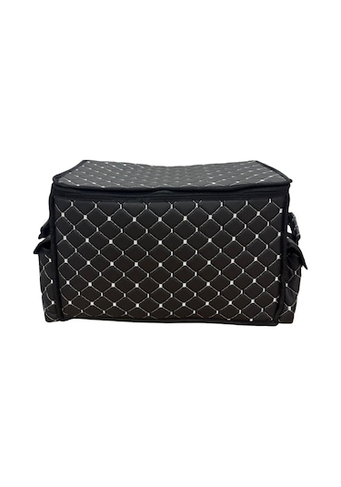 Jeep Grand Cheroke Yeni Deri Lüks Oto Araç Bagaj Toplayıcı Organizer Bagaj Çantası Siyah Beyaz Fs Siyah Beyaz