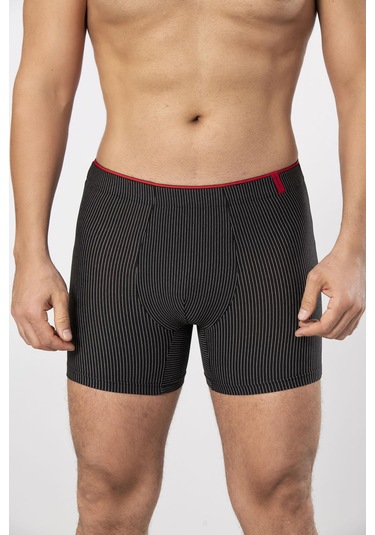 Weweus Siyah Pamuk Elastan Çizgili Boxer 14921 Siyah