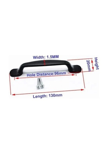 Kapı Kolları - Alüminyum - Modern - Siyah - 20'li Paket - 20 Mm X 130 Mm X 15 Mm