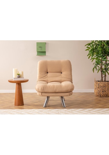 Pafu Hippo Yataklı Tekli Koltuk - Krem Krem