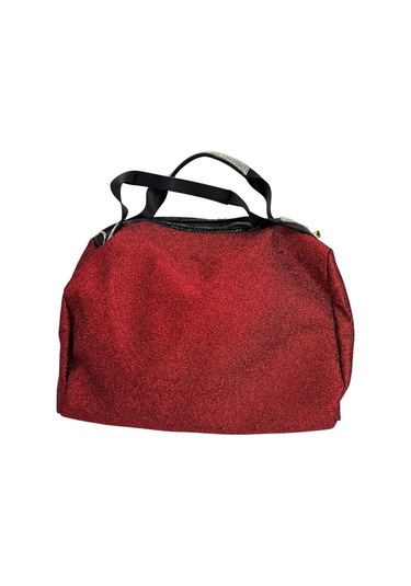 Sentt Parlak Süet Simli Taşlı Çanta-Kırmızı