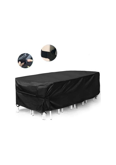 Açık Su Geçirmez Toz Geçirmez Oxford Kapak Bahçe Mobilyaları Veranda Masa Sandalye 213 132 74 Cm Ahşap Desen